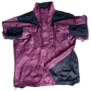 🏂🧥 SNEAUX Vintage 90s Snowboard Ski Pullover Side Zip Jacket Burgundy Purple l L